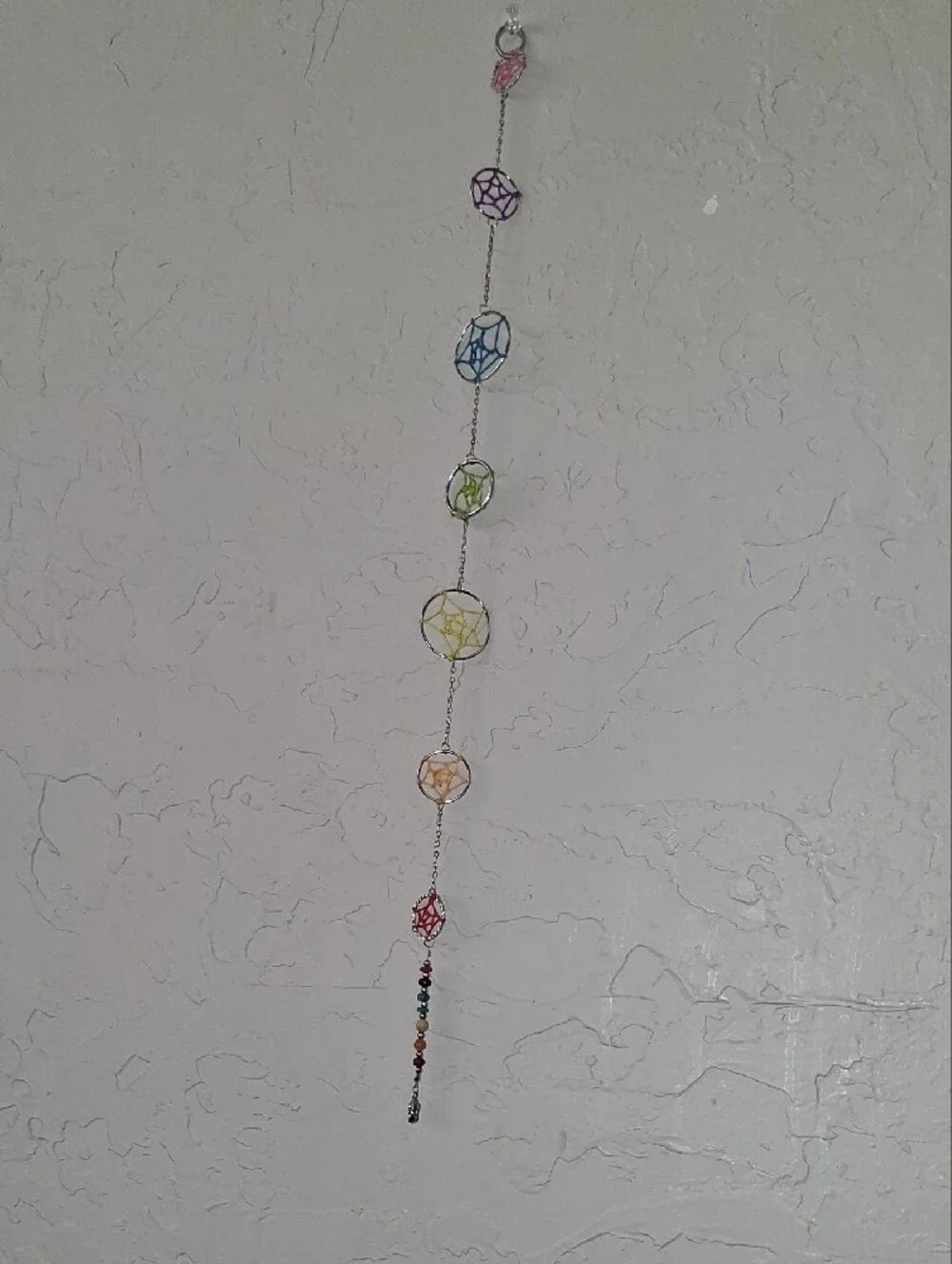 Handcrafted Chakra Dreamcatcher Wall Hanging- Buddah And Natural Crystal